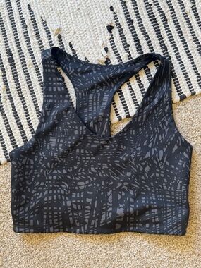 Zella Black and Gray Abstract Print Athletic Tank